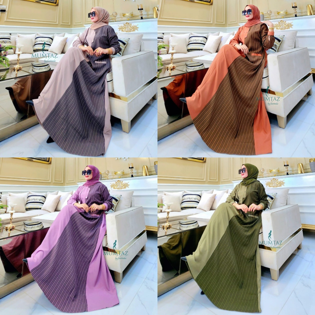 Gamis Aurel by mumtaz melva series syakila premium maulid series salur renda serut pinggang selebgram classical abaya