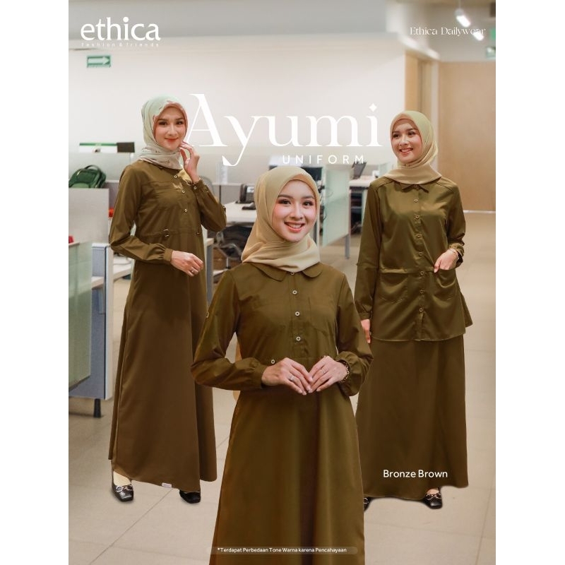 SETELAN SERAGAM PDH PEMDA WANITA II PDH KHAKI II BAJU DINAS KHAKI II AYUMI UNIFORĺM ETHICA 14 15 16 