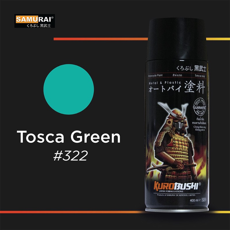 

Pilox Samurai Paint 322 Warna Tosca Green / Hijau Tosca 400ml , Cat Semprot