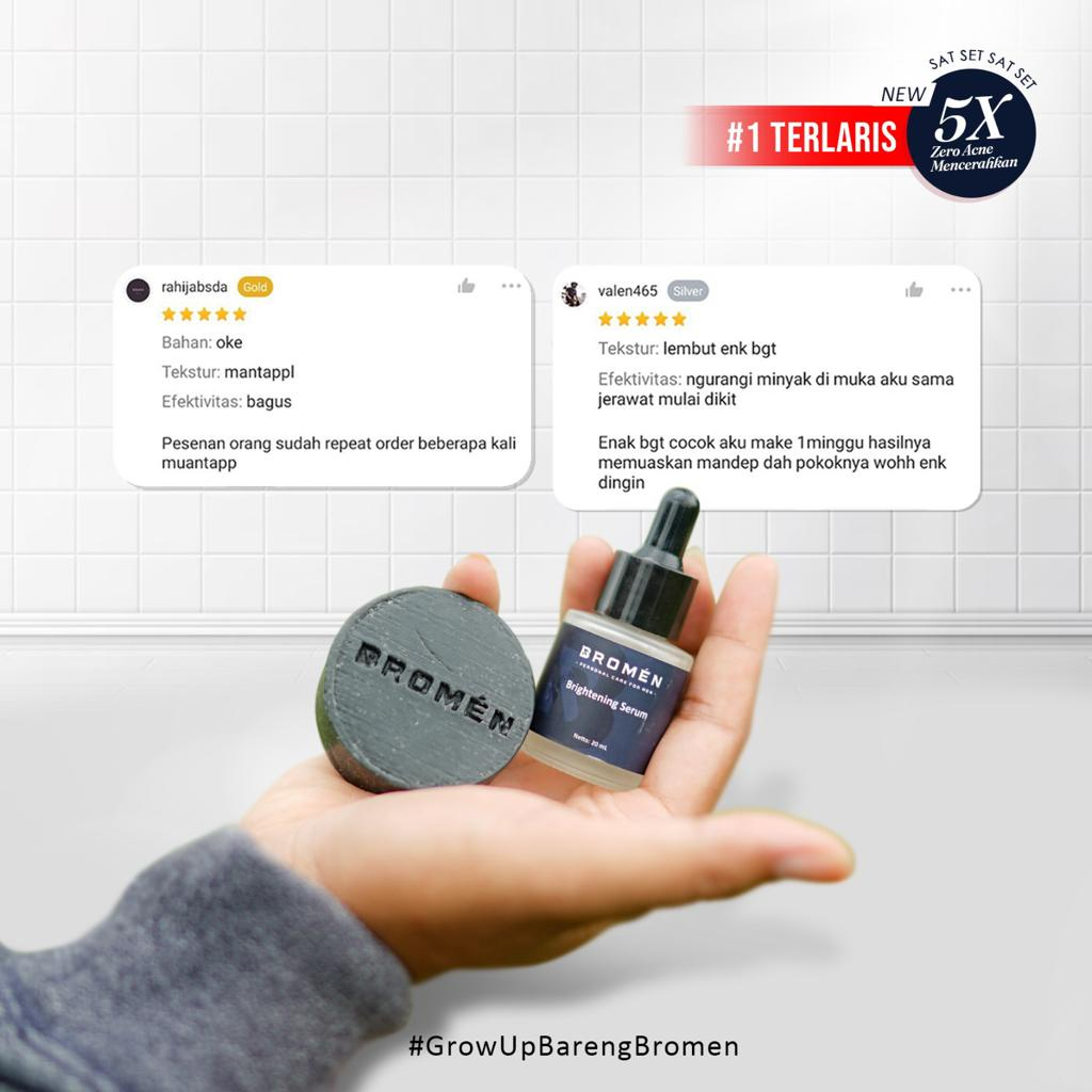 Bromen Sabun &amp; Serum Wajah Penghilang Jerawat Skincare Cowok