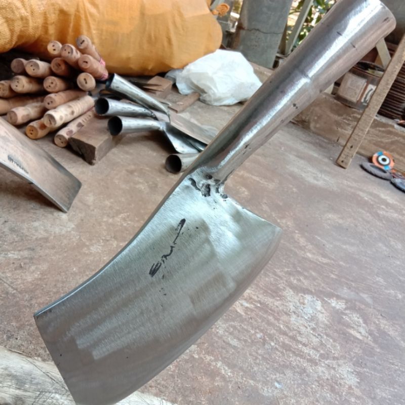 pisau daging / pisau tulang / pisau cacah daging dan tulang bahan baja tebal putih