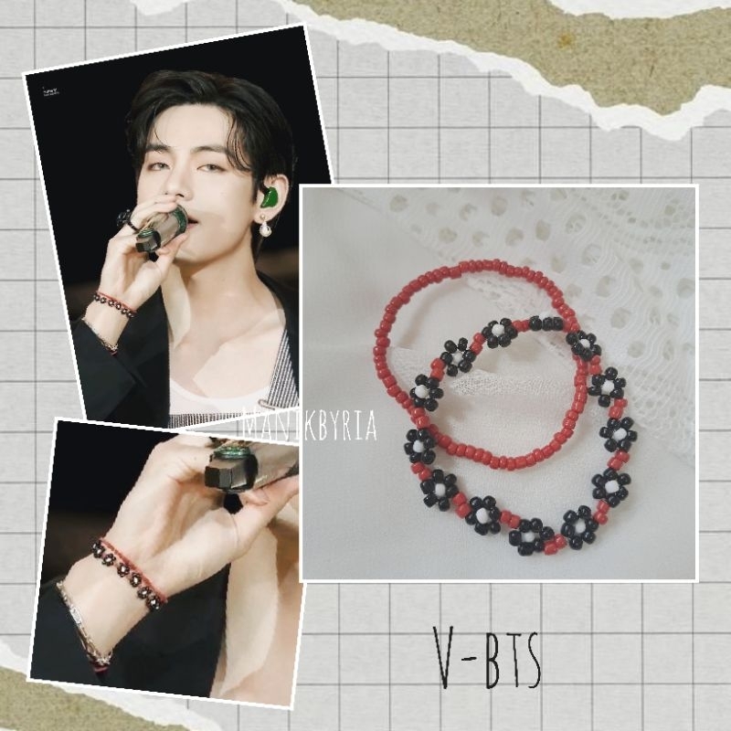 GELANG MANIK V BTS BEADS BRACELET GELANG IDOL KPOP KOREA AESTJETIK MANIKBYRIA