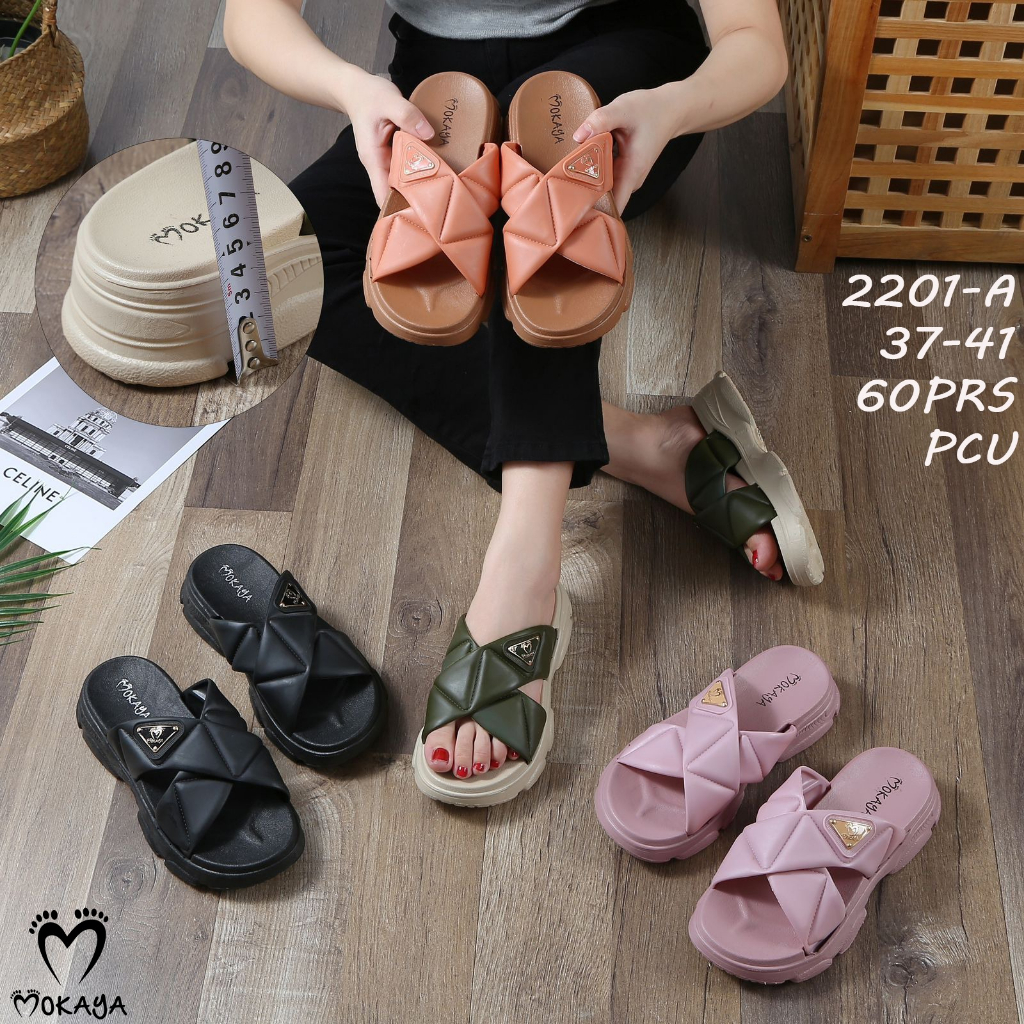 Sandal Slop Jelly Wanita Model Silang Mokaya Super Pretty Cantik Casual Trendy Import Mokaya / Size 37-41 (2201-191/2201-A)