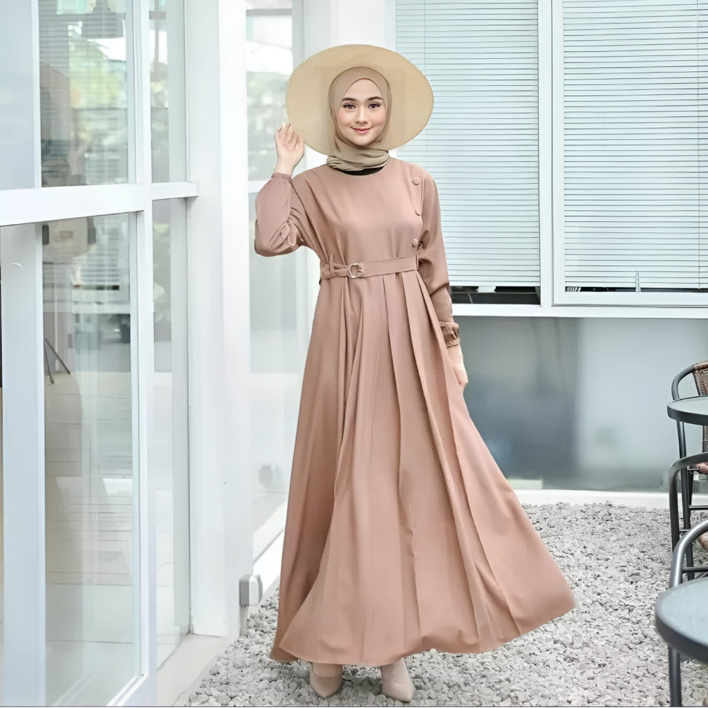 Gamis Remaja Terbaru Kekinian Modern Wanita Dress Arumi Maxy Syar'i