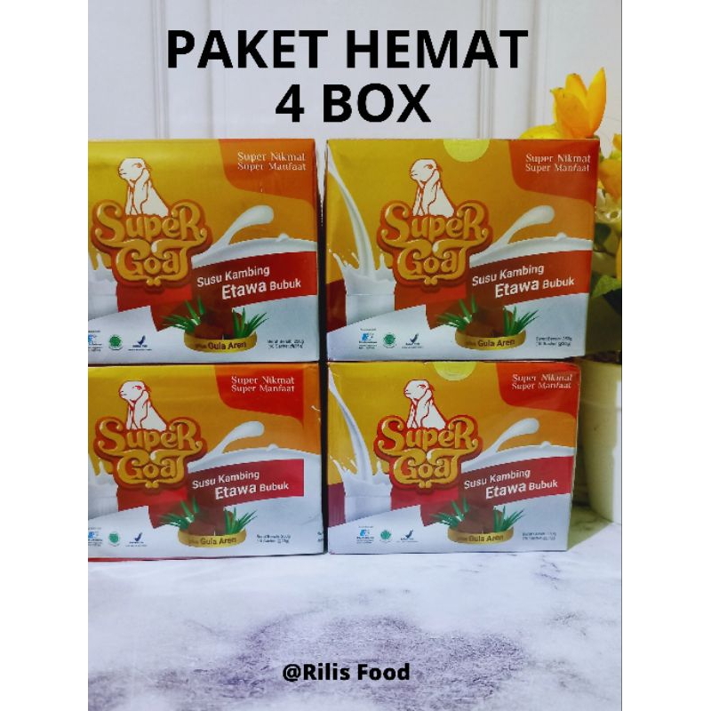

[FREE 3 SACHET] PAKET 4 BOX SUPERGOAT DENGAN GULA AREN