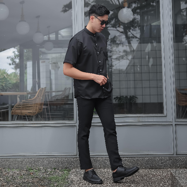 Derby Black | Sepatu Pantofel Formal Kasual Kerja Kuliah Pria Cowok Men Ori Lokal | FORIND x Worka