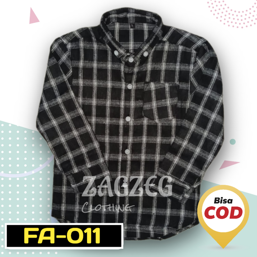 Zagzeg Clothing Promo MURAH Atasan Kemeja Flannel Anak Kemeja Motif Kotak Bahan Flanel Premium Import Anak Tanggung usia umur 7-12 tahun Kemeja Anak Pria Hits Size M L XL Lengan Panjang