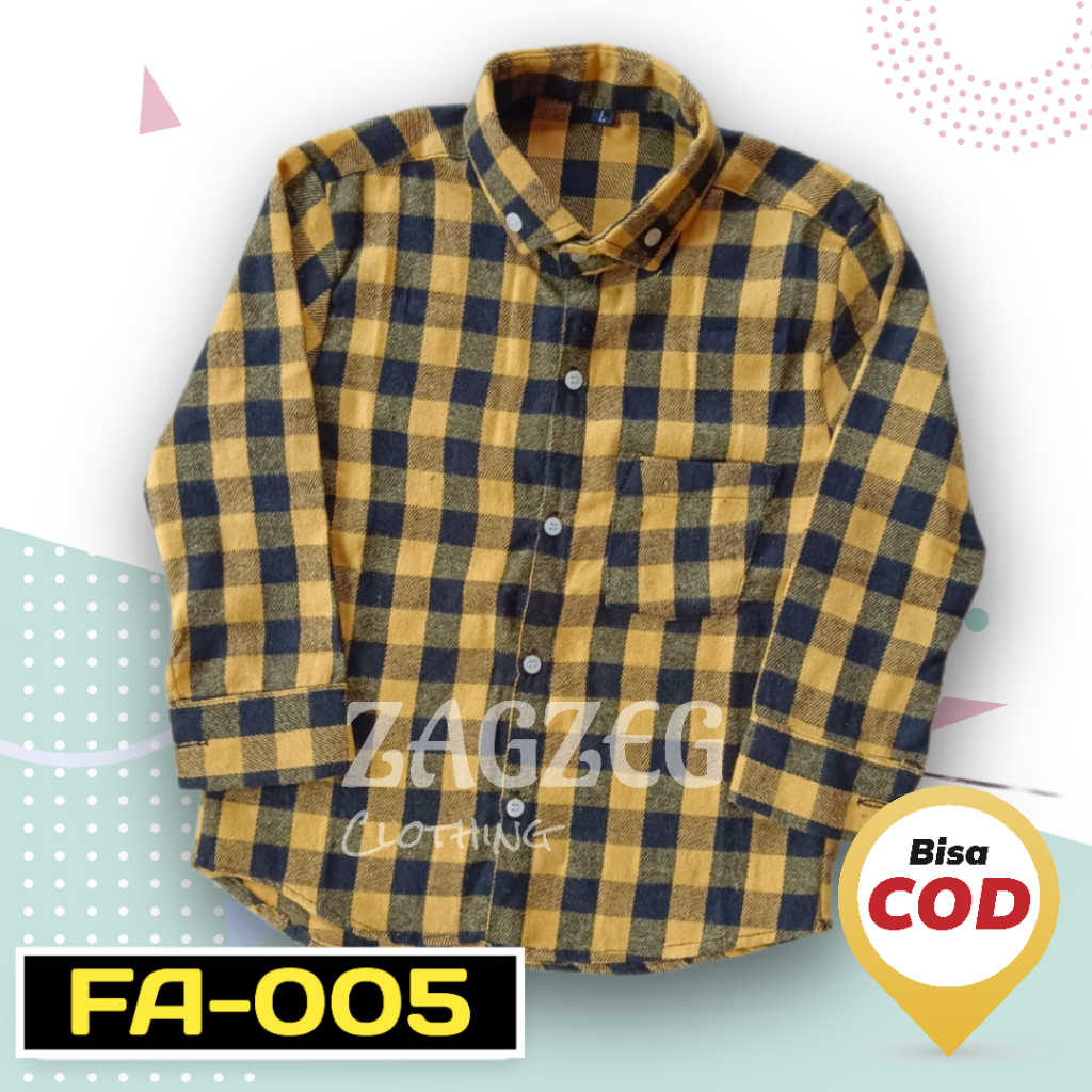 Zagzeg Clothing Promo MURAH Atasan Kemeja Flannel Anak Kemeja Motif Kotak Bahan Flanel Premium Import Anak Tanggung usia umur 7-12 tahun Kemeja Anak Pria Hits Size M L XL Lengan Panjang