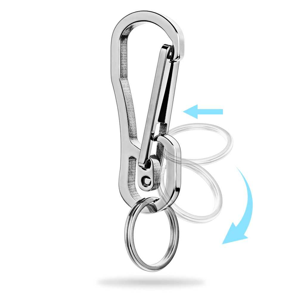 Gantungan Kunci Carabiner Stainless Steel Buckle Key Chain Ganci Desain Minimalis Karabiner Berkualitas