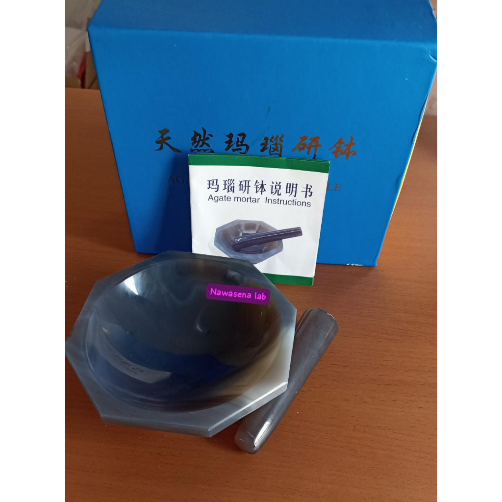 AGATE Mortar with Pestle Batu Agate Diameter 12cm