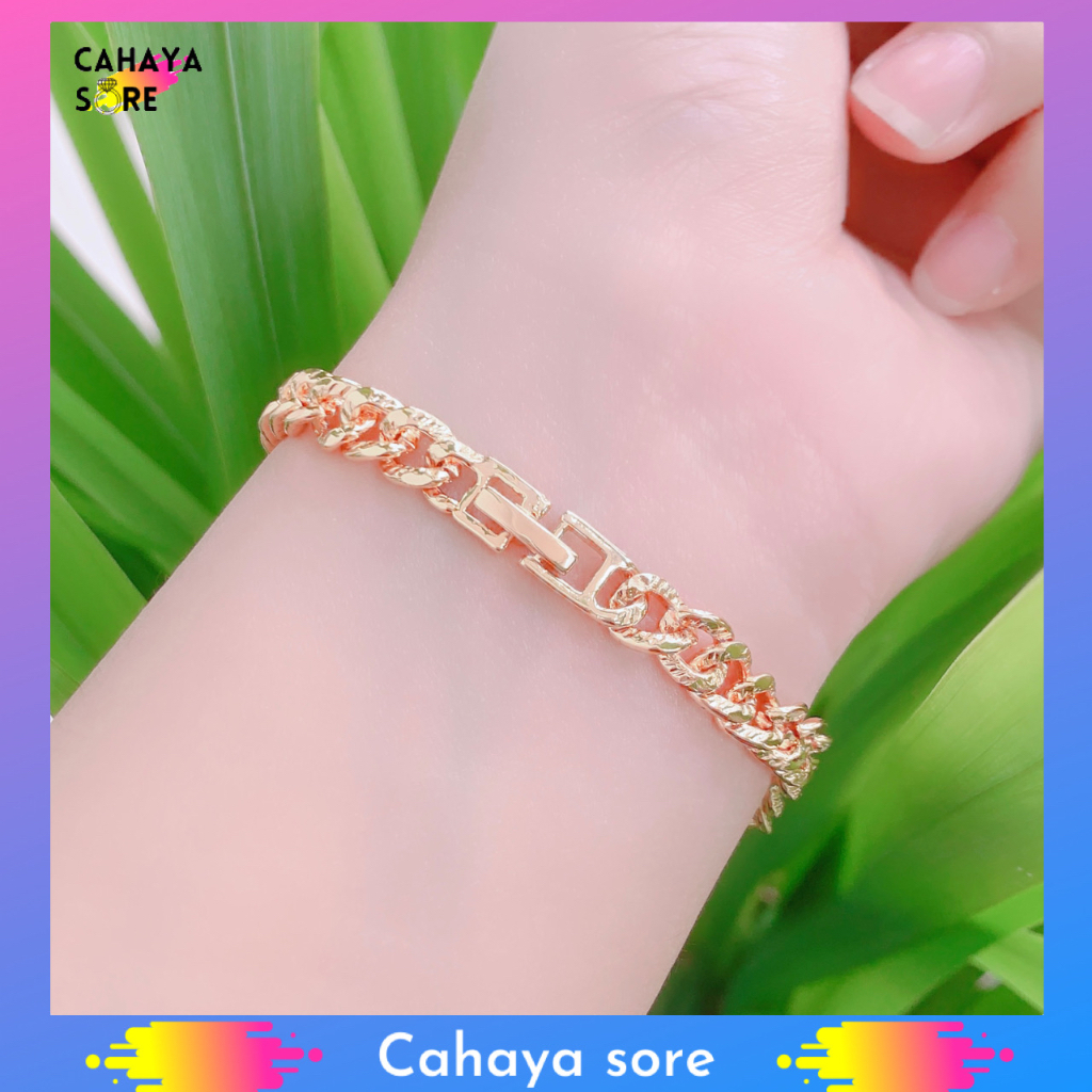 Gelang Xuping Gold Gelang Tangan Dewasa Rantai Permata Meow G23