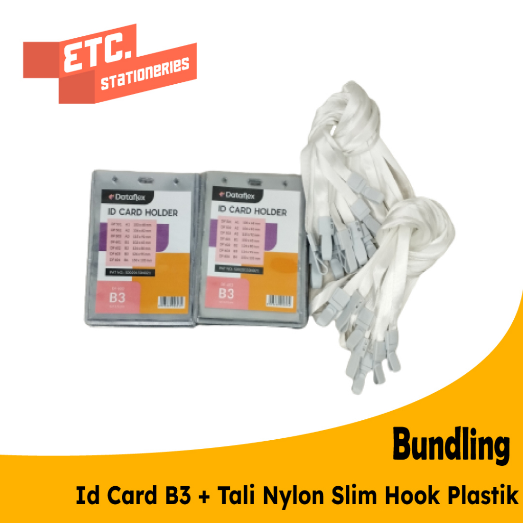 

PAKET BUNDLING ID CARD B3 + TALI NYLON SLIM HOOK PLASTIK (CBT-NYLK)