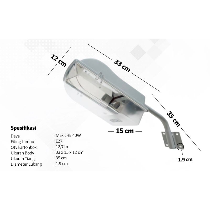 BODY LAMPU JALAN ENTER / KAP LAMPU JALAN ENTER / ENTER STREET LIGHT BODY