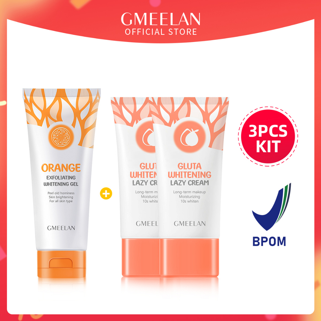 GMEELAN 3 Pcs Set 1 Menit Gel Eksfoliasi Gel Penghidrasi Pembersih Komedo