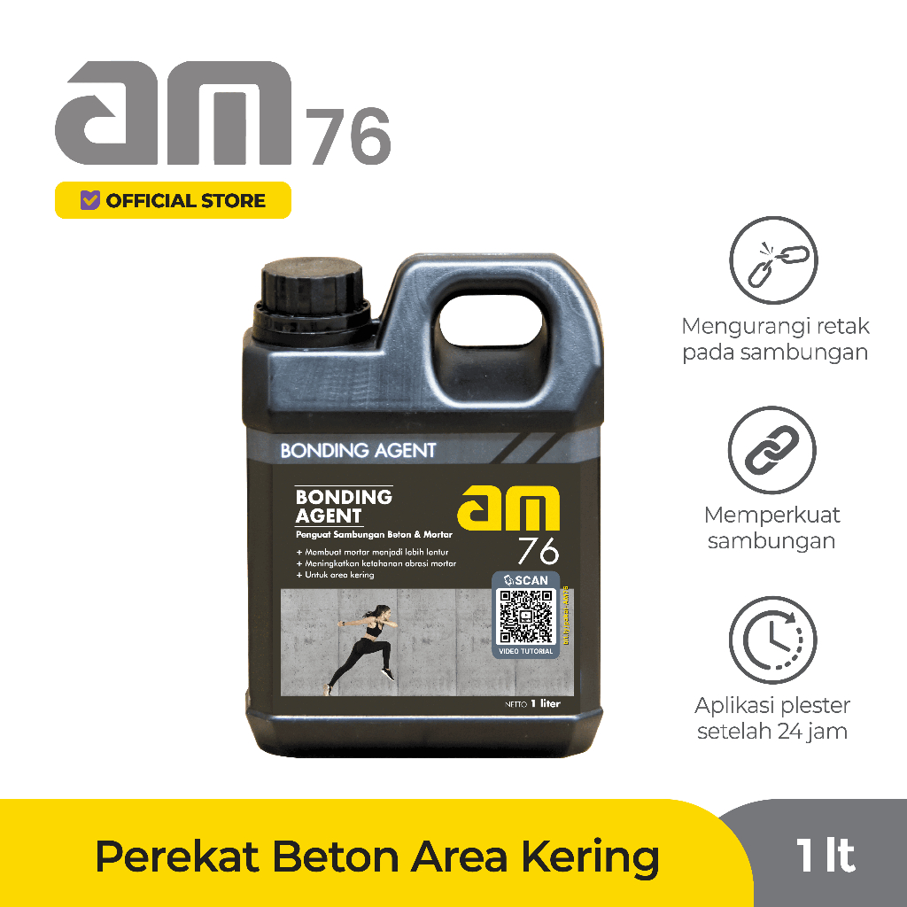 AM Mortar AM 76 - Cairan Perekat Beton Area Kering kemasan 1L