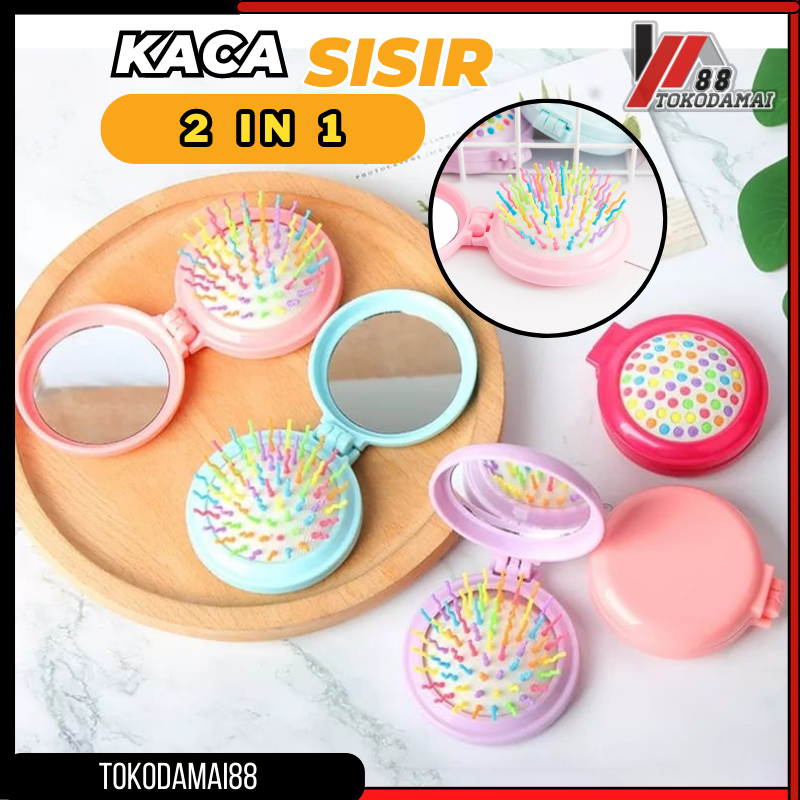 KACA SISIR  Bulat Karakter/Kaca Cermin Make Up Mini MURAH