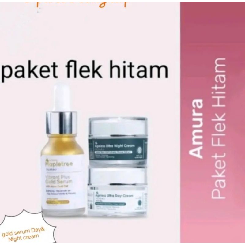 {paket,flek,hitam} cream, Amura,day&night,+gold,serum,Amura