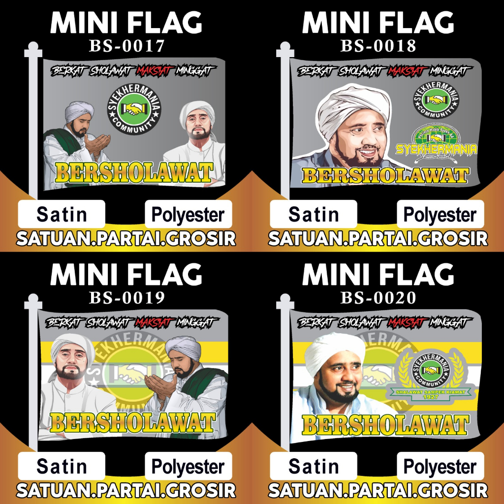 CETAK MINIFLAG SYEKHERMANIA BERSHOLAWAT/MINI FLAG SYEKHERMANIA CUSTOM MURAH