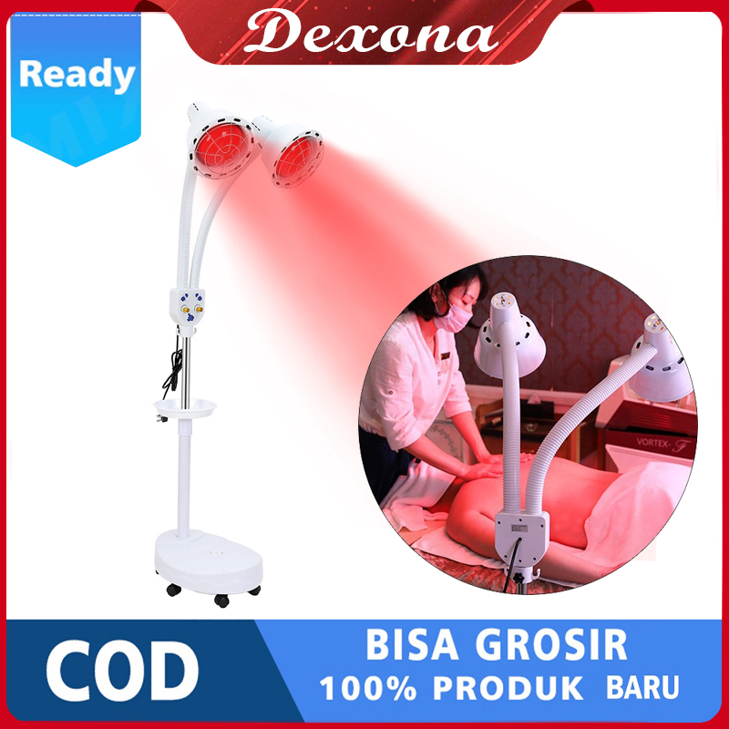 ❣️Garansi&amp;Hadiah❣️Lampu fisioterapi inframerah kepala ganda 275W*2 Alat fisioterapi lampu terapi sinar infra red infrares lantai standing lantai roda