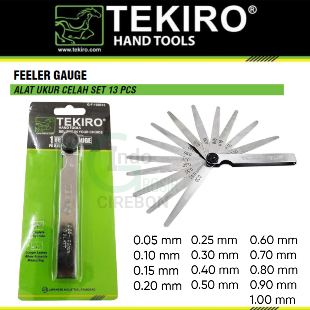 TEKIRO Feeler Gauge 13 Blades pengukur ketebalan / Pengukur stelan klep