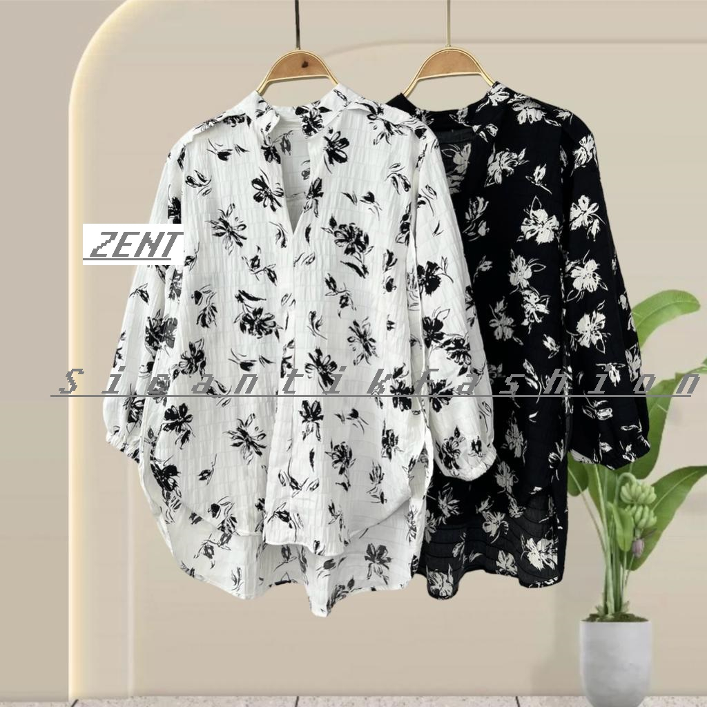 Blouse Wanita  Cotton Crinkle Premium / Blouse Polos / Shirt Motif / kemeja Casual