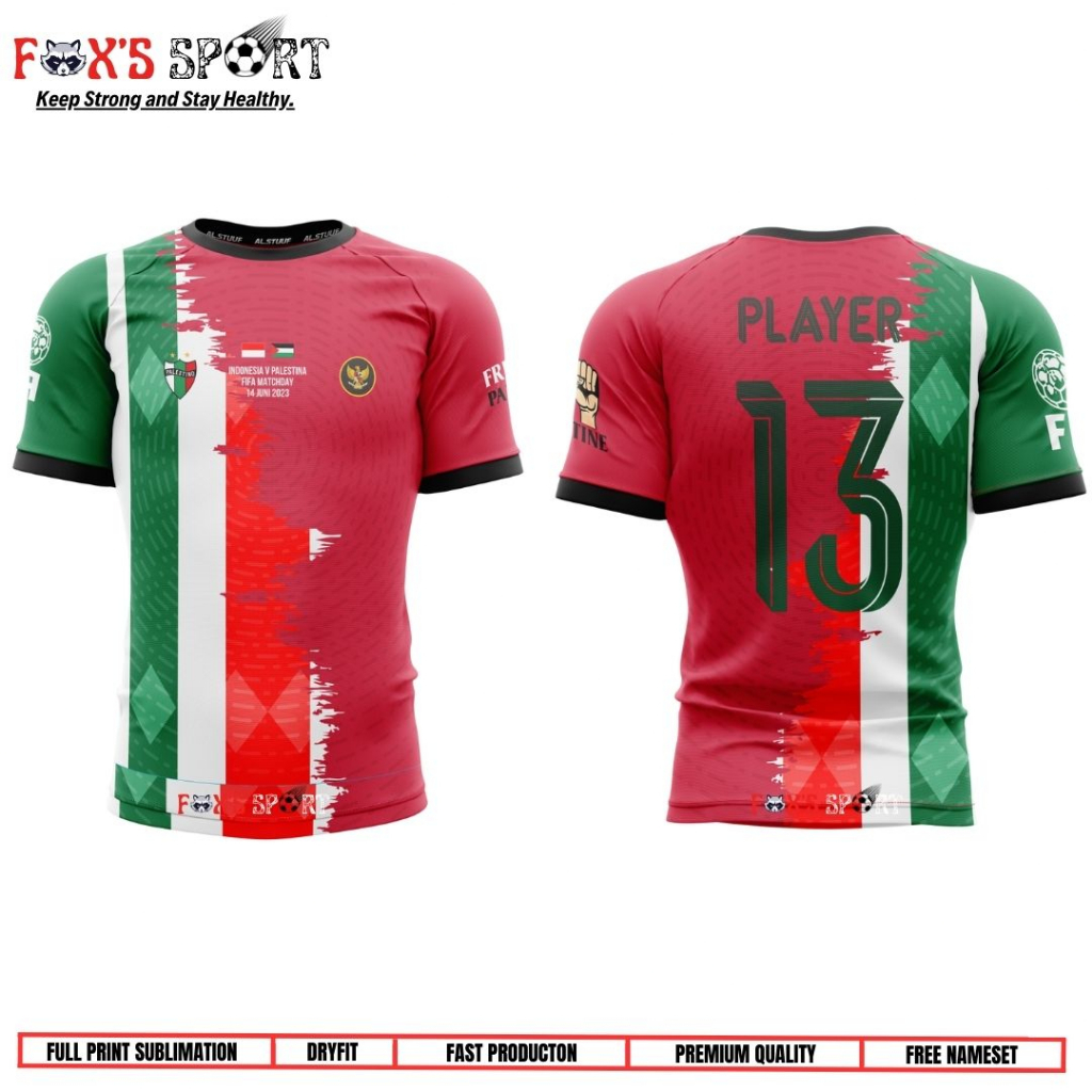 JERSEY TIMNAS VS PALESTINA FULL PRINTING PREMIUM