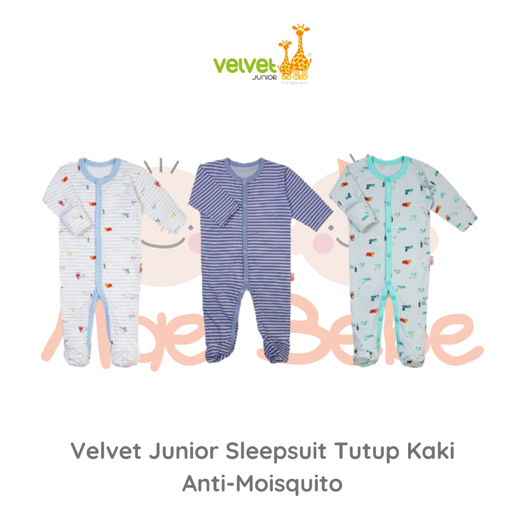 Velvet Junior Sleepsuit Anti Moisquito Jumper Bayi Tutup Kaki Anti Nyamuk Boy Series