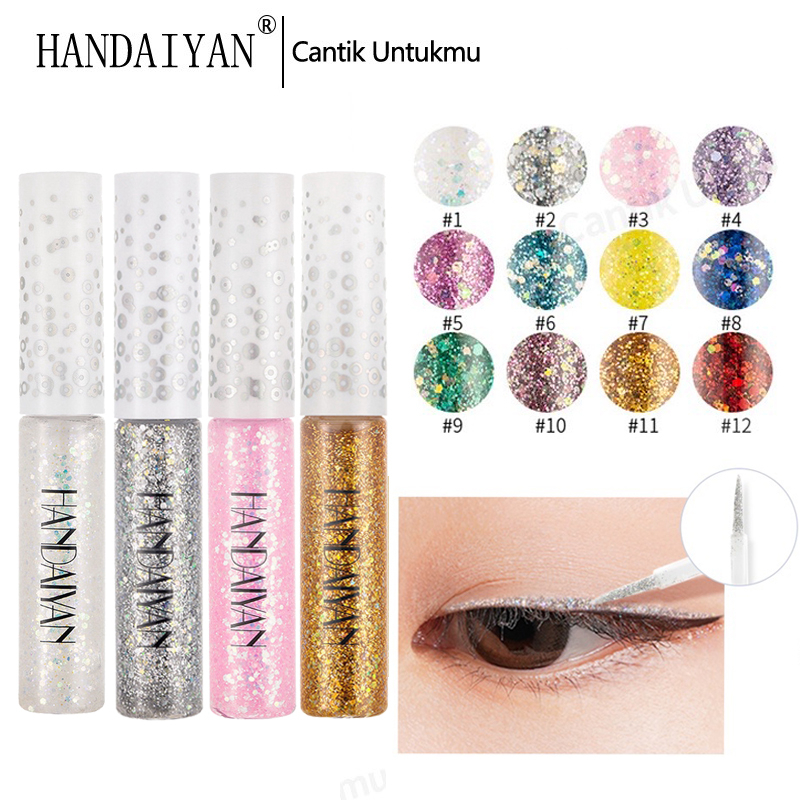 HANDAIYAN  Eyeliner Eyeshadow Starlight Waterproof 12colors  Long Lasting Party Shining Sequins Liquid Eye Liner Shimmer Eye makeup