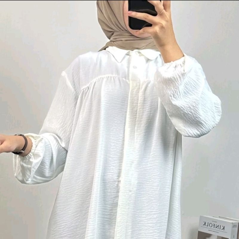 blouse wanita muslim/ tunik crinkle airflow