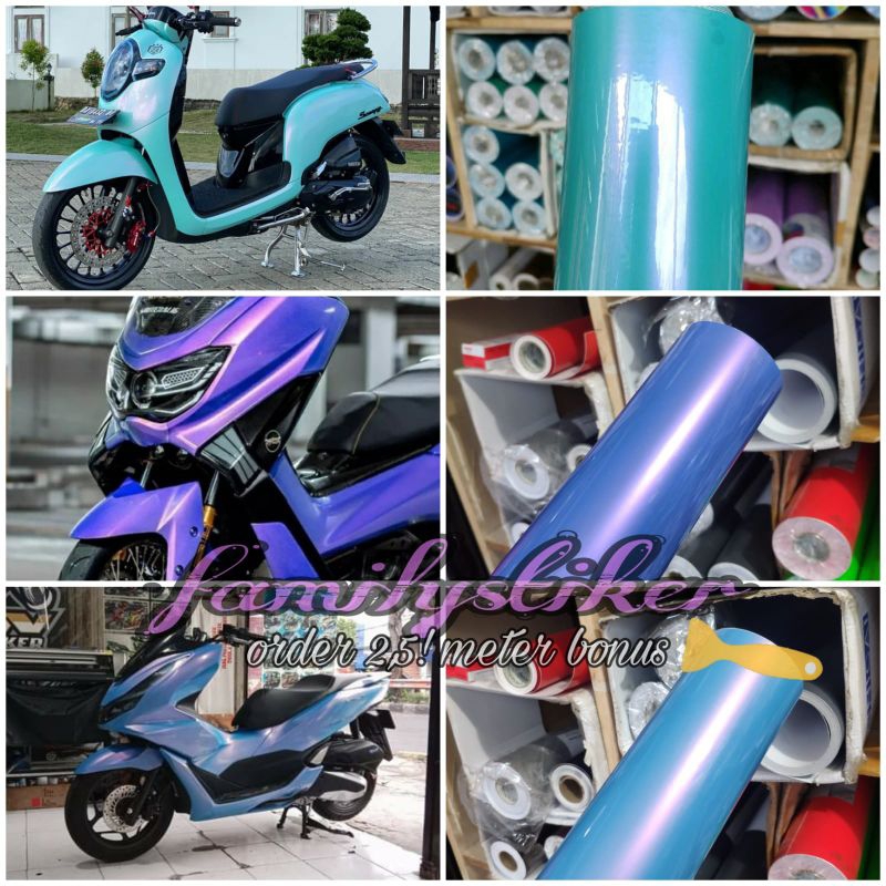 Sekotlet Motor Biru Lembayung Stiker Skotlet Motor Warna Lembayung
