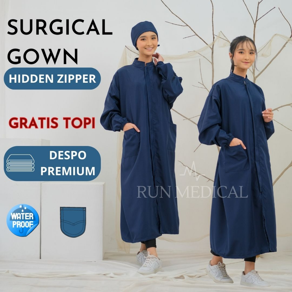 APD GOWN SURGICAL / GOWN HIDDEN ZIPPER / GOWN SURGICAL WATERPROOF / GOWN APD / GOWN