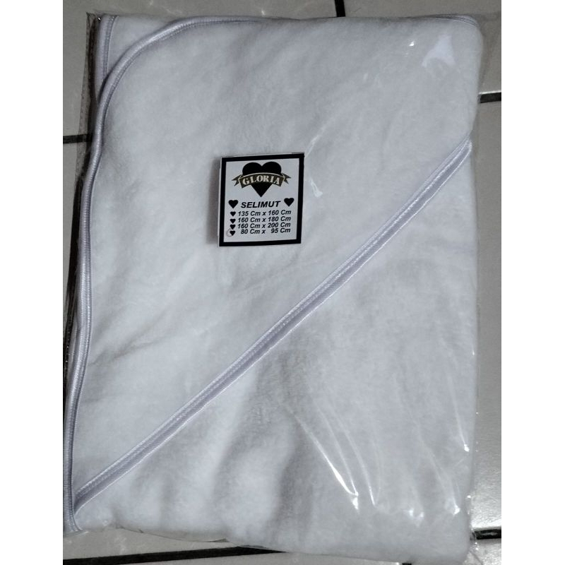 Selimut bayi topi GLORIA putih polos