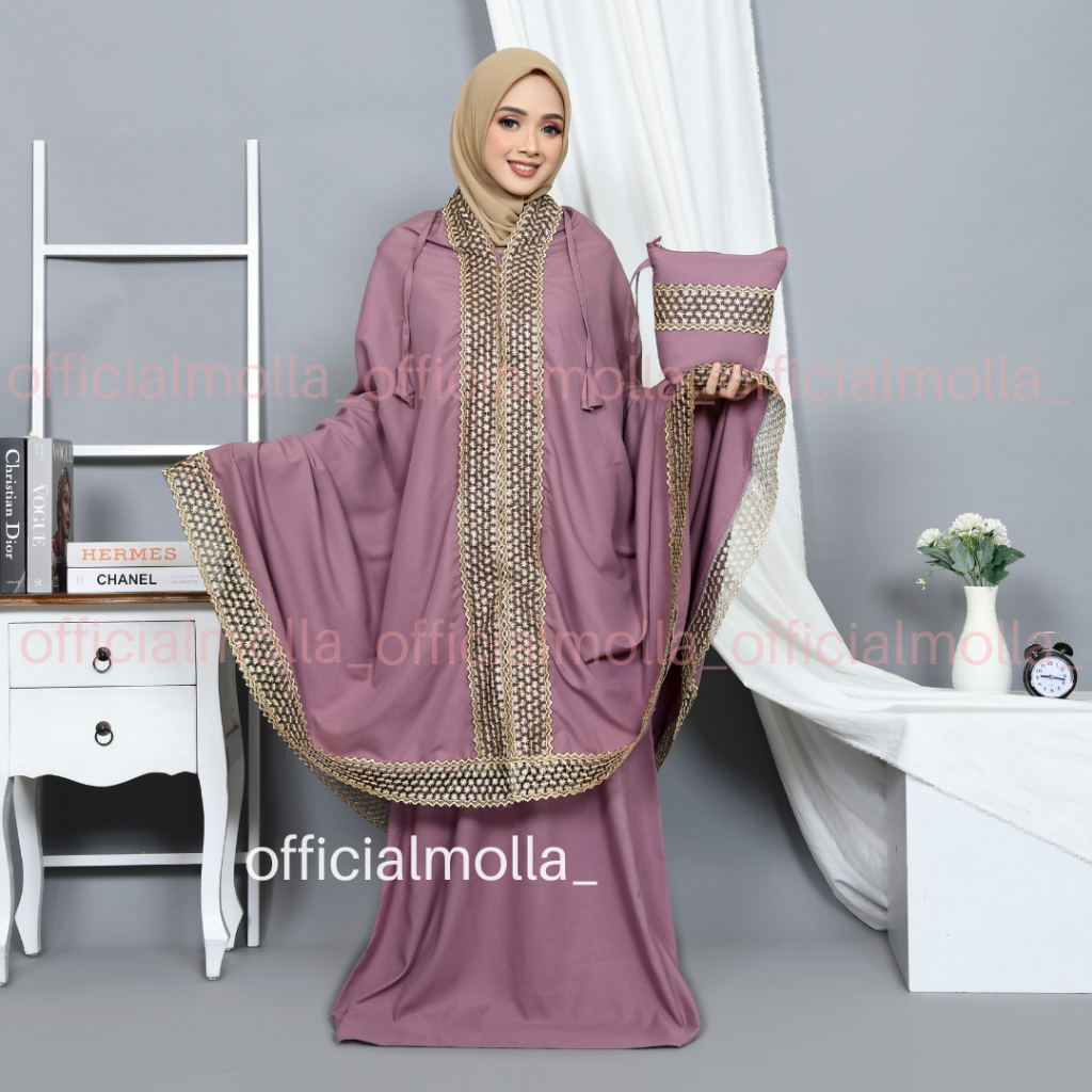 Mukena Dewasa Katun Polos 2in1 Mukena Katun Renda Samira Premium