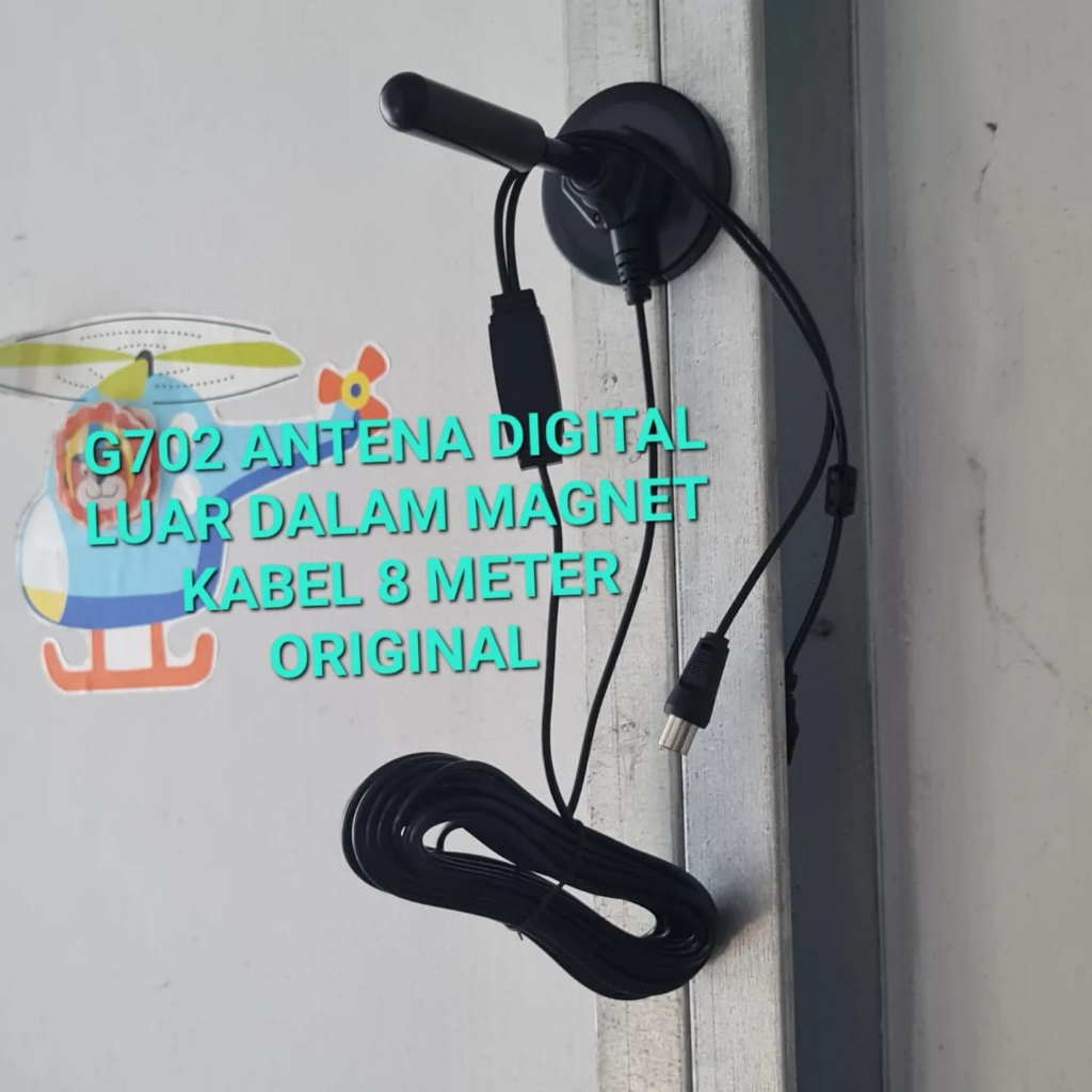 G702 ANTENA DIGITAL LUAR DALAM MAGNET KABEL 8 METER BOOSTER TV ORIGINAL SET TOP BOX STB OUTDOOR INDOOR USB POWER PORT PENGUAT SINYAL SIGNAL TIVI TELEVISI HDTV  GARANSI UANG KEMBALI BILA PRODUK YANG DITERIMA TIDAK BERFUNGSI / TIDAK SESUAI / TIDAK COCOK  Ca