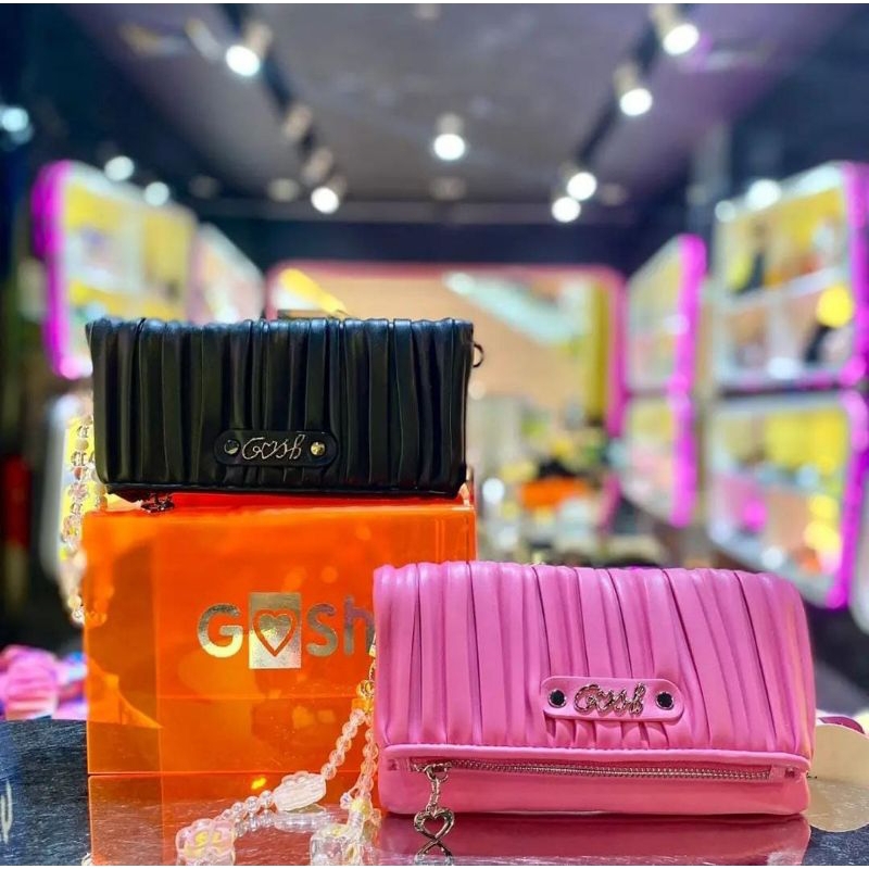 [Bisa COD] Ready Dompet Clutch Tas Gosh Original New art 990 Black Pink