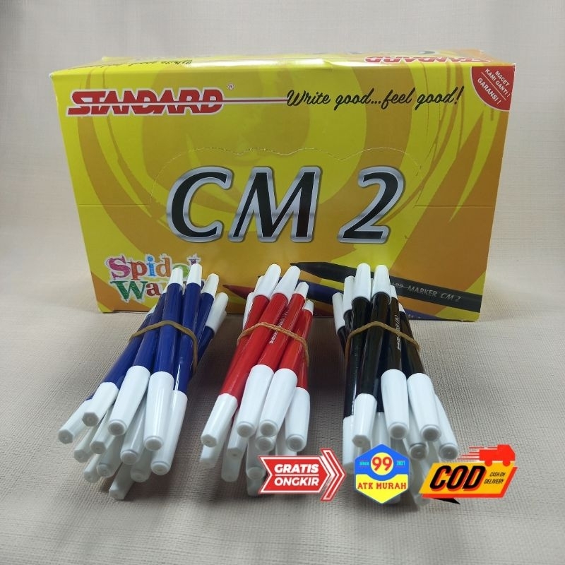 PTM-SPIDOL Marker isi 12/Spidol Hitam/Spidol Merah/Spidol Biru/Spidol Kecil