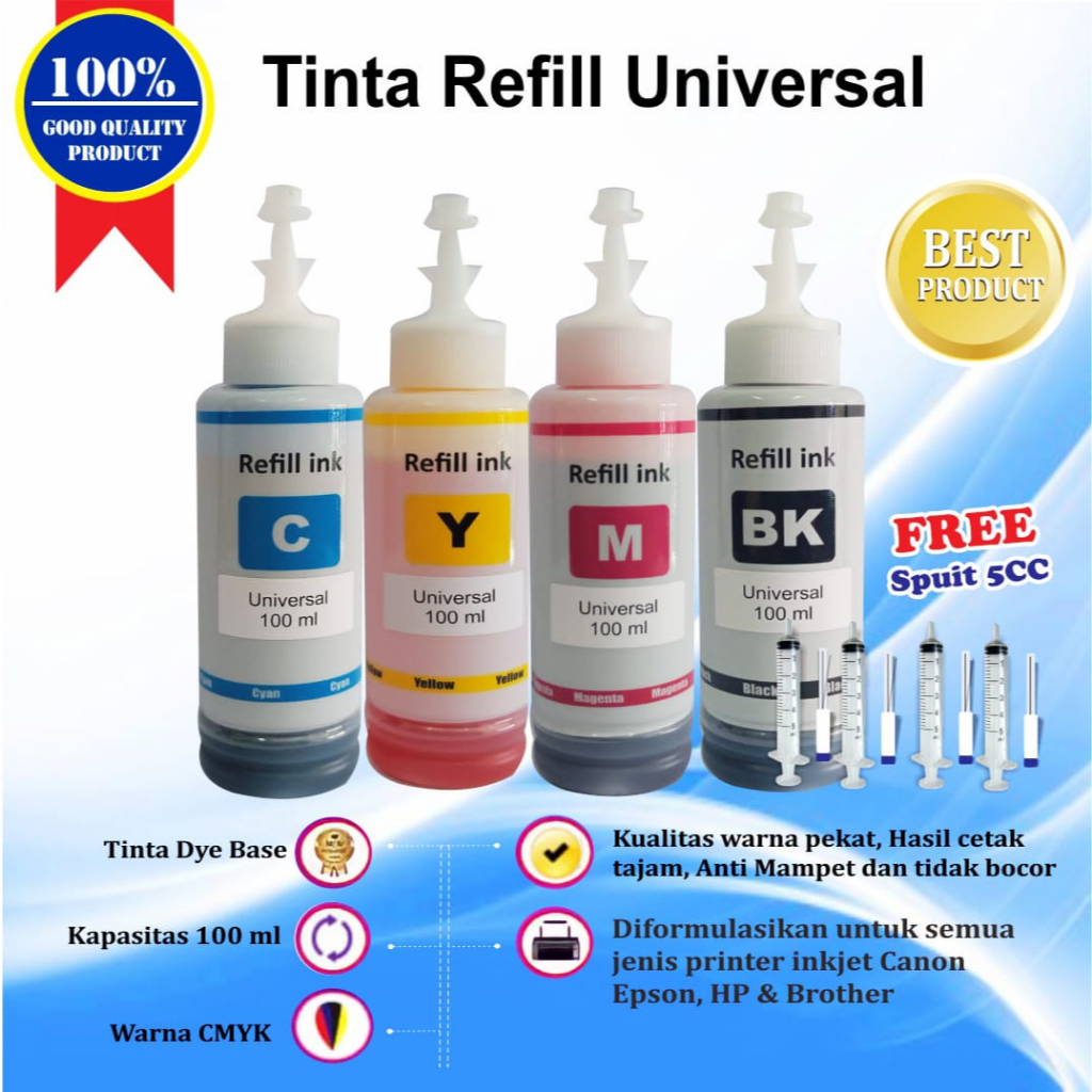 Tinta Refill Canon IP2770 IP2870 MP237 MP287 MP258 E410 MG2570s IP2870