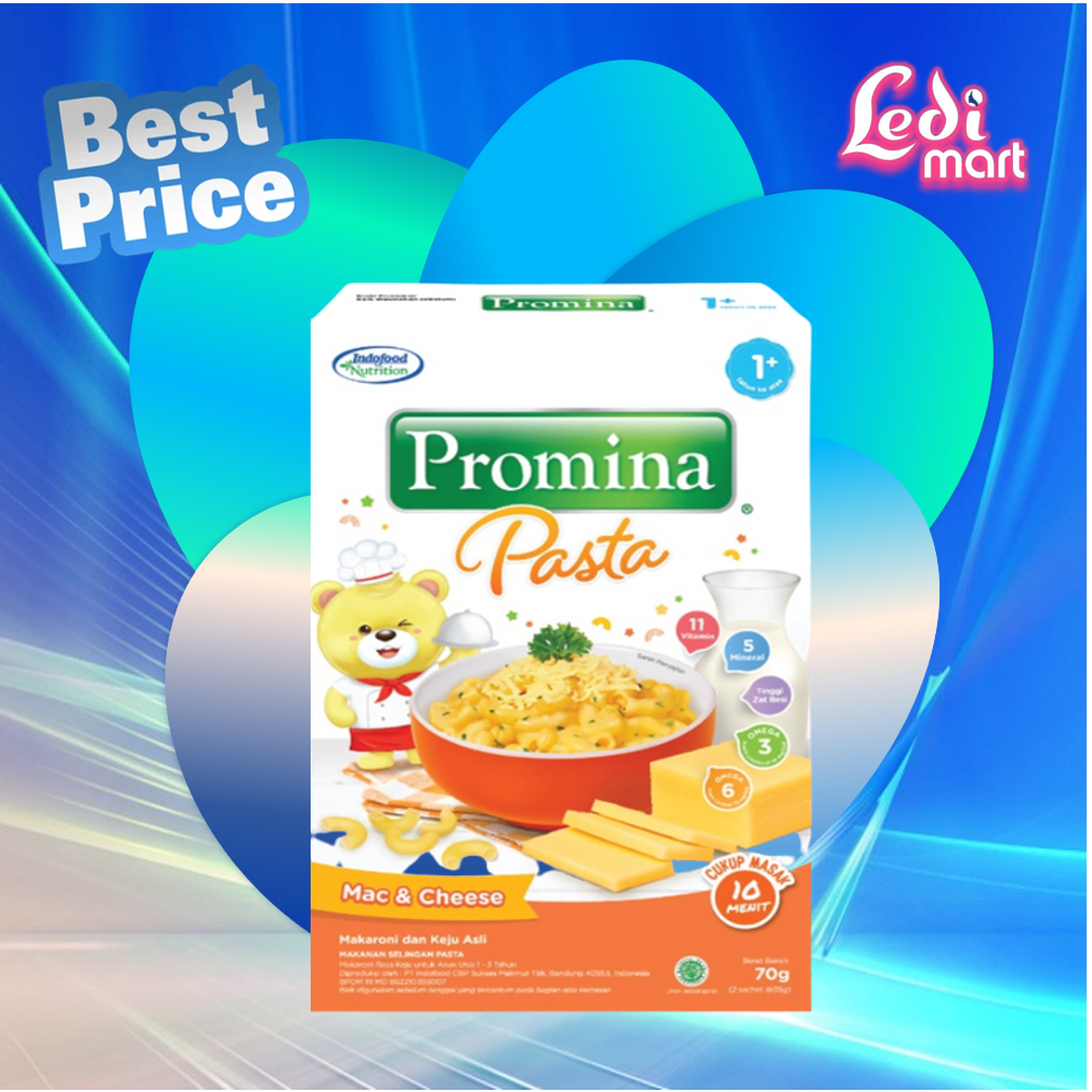 ORIGINAL Promina Pasta Mac n Cheese 60gr 70gr Usia 1+ / Pasta Creamy Chicken Spinach / Pasta Bayi / Makanan Bayi / Snack Bayi / Cemilan Bayi / LEDIMART