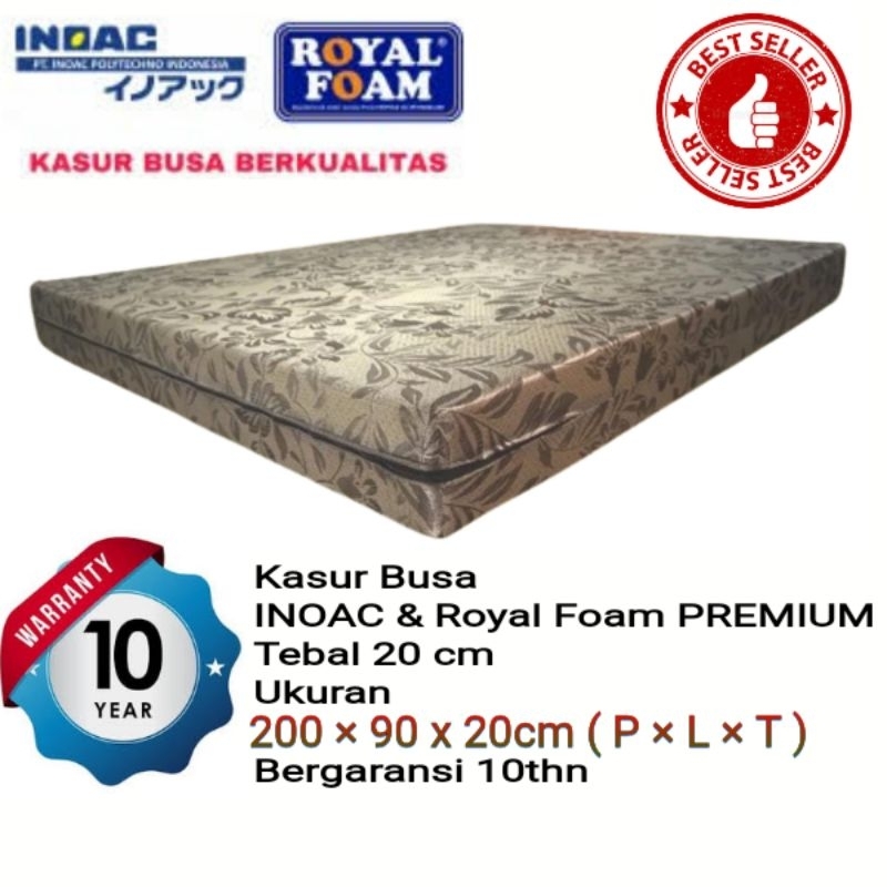 Kasur Busa INOAC &amp; ROYALFOAM Premium Tebal 20cm Bergaransi 10 tahun