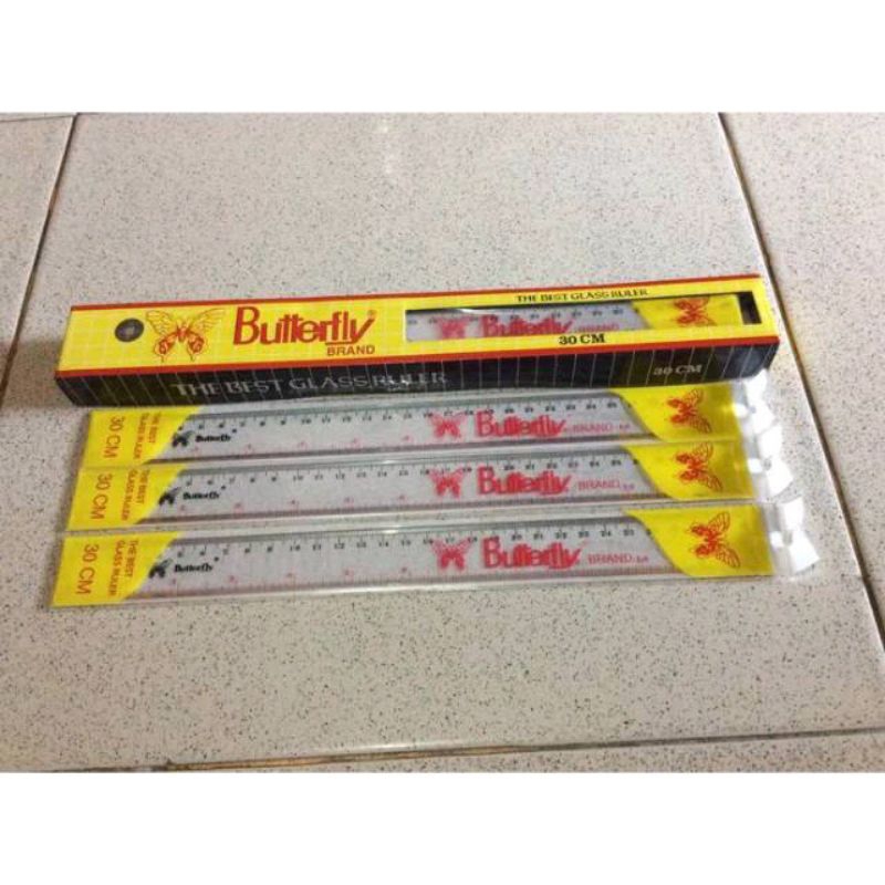 

Penggaris Plastik 30cm Butterfly / Mistar 30 cm