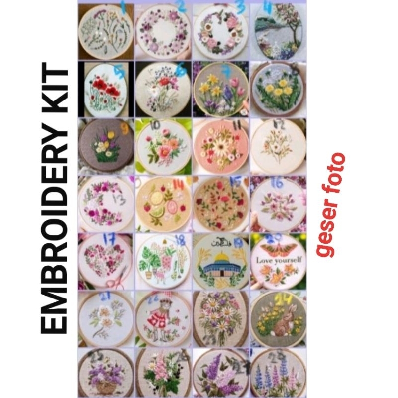 paket embroidery kit sulam benang dmc sulaman jahit