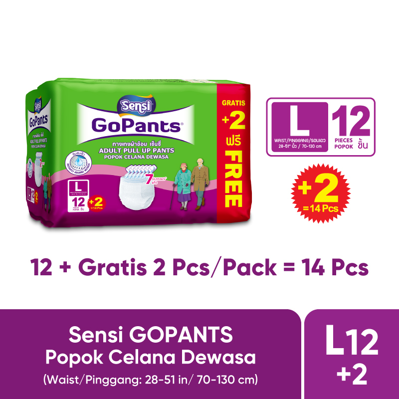 Popok Celana Dewasa Sensi GoPants Adult Diapers S18/M15/L12/XL9