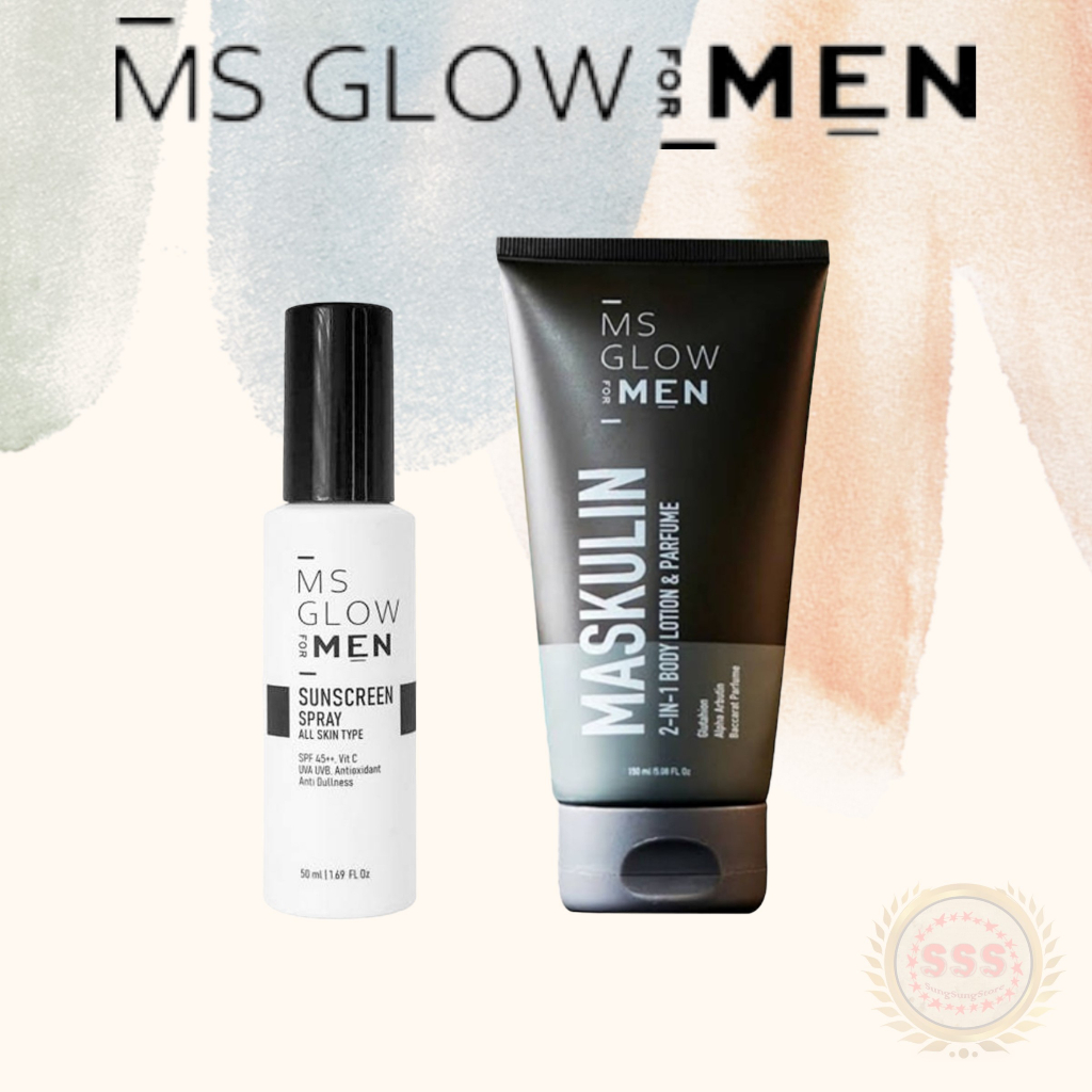 MS GLOW FOR MEN Sunscreen Spray + Maskulin