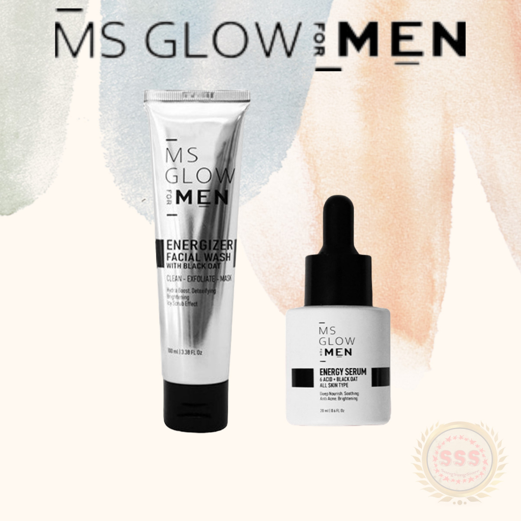 MS GLOW FOR MEN Energizer Facial Wash + Energy Serum