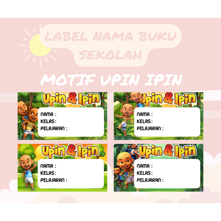 

Cetak Label Buku Tulis / Label Buku Pelajaran Upin&Ipin