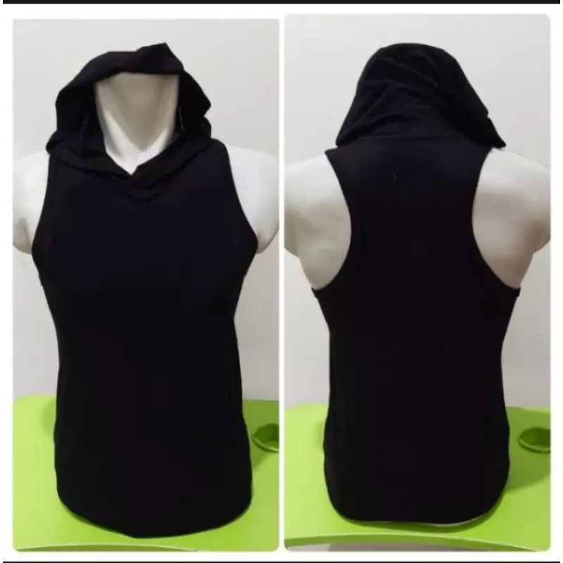 HODIE GYM SERAP KERINGAT BAHAN SPANDEX RAYON IMPORT BERKUALITAS WARNA HITAM - kaos gym fitness - tanktop pria dewasa