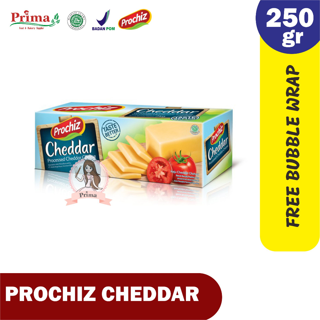 

Keju cheddar - Prochiz cheddar potongan ± 250gr