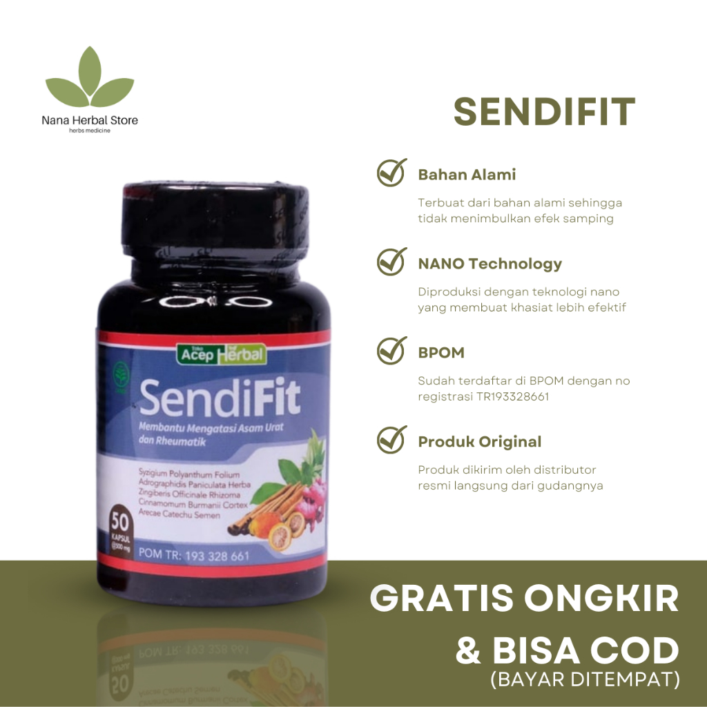 Sendifit Suplemen Herbal Sciatika Sakit Pantat Obat Sakit Bokong Sampai Kaki, Saraf Kejepit Syaraf K
