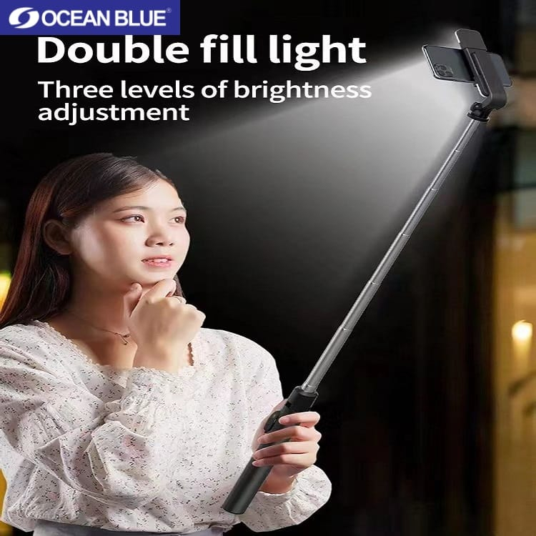 Ocean Blue OCN Y17S 1.7M Tripod Tongsis Lampu Hp Selfie Stick Remote Bluetooth LED Shutter