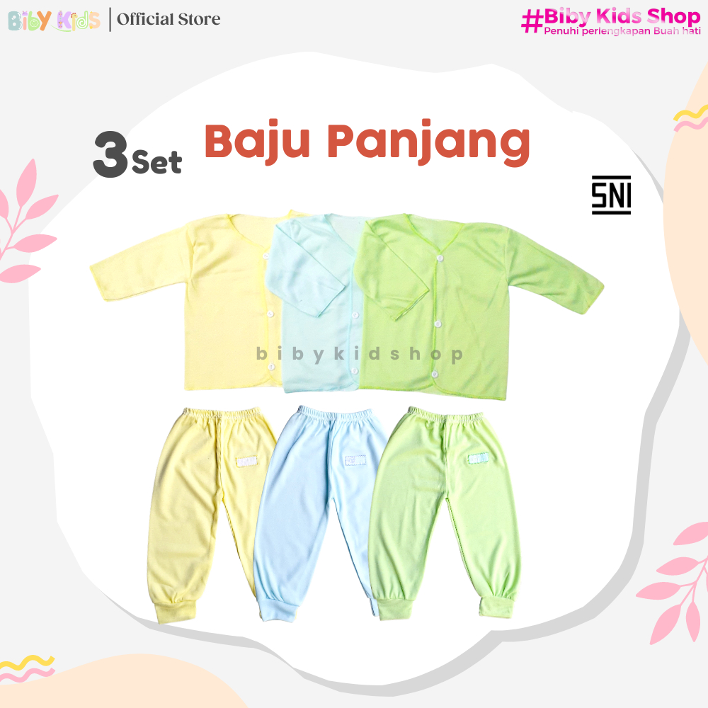 3Pcs Setelan Bayi Perempuan Laki-Laki 0 6 Bulan Baju Newborn Set Polos Perlengkapan Baby Murah